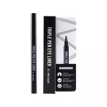 Подводка для глаз RiRe Triple Pen 01. Тройной черный 0,9 г*1 шт/2 шт 1Pc