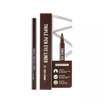 Подводка для глаз RiRe Triple Pen 02. Тройной коричневый 0,9 г*1 шт/2 шт 1Pc