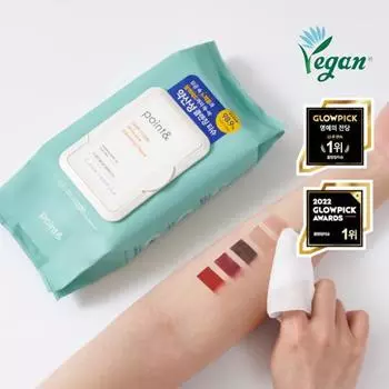 Point& *All raw materials are vegan* 80 Point& Deep Clean All-in-One Cleansing Tissues