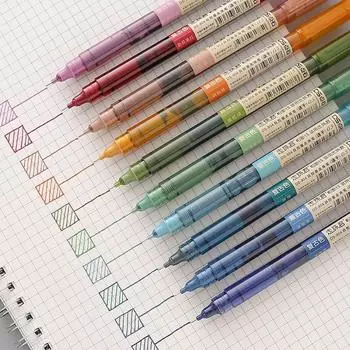 Point Stone Straight Liquid Roller Pen Цветная ручка с нейтральными чернилами Автоматическая ручка для студента Ручка с иглой для письма Ручка для подписи 0.5mm/10pcs бирюзовый