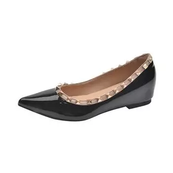 Pointed rivets inner height increase fashion single shoes new temperament professional single shoes fashion temperament banquet shoes 35