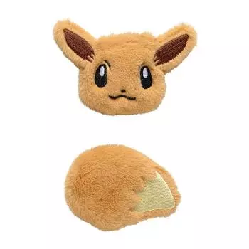 Pokemon Center Оригинальный аксессуар Pokemon Пушистая заколка для волос 50 Eevee Face Tail &
