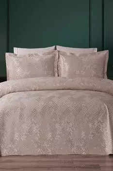 Покрывало Asu из жаккардового хлопка и синели, 250x260 см, Double Size, King Size, Капучино