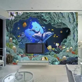 Пользовательские 3D фото обои под водным миром, наклейка для детской спальни, гостиной, дивана, фон, настенное покрытие, настенные обои 200 cm(W) x 140 cm(H)