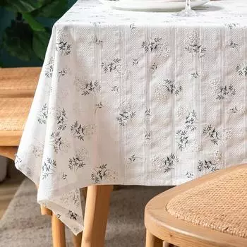 Полая кружевная белая скатерть в европейском пасторальном стиле из хлопка и льна Прямоугольная бытовая скатерть Круглый журнальный столик Гостиная 85x85cm 1pcs