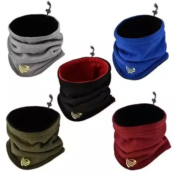 Polar Fleece Neck Scarf Winter Thick Cycling Headwear Bandana Fishing Skating Running Sport Scarf Face Mask for Camp Hiking чёрный