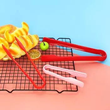 Полезные щипцы для жарки салатов на гриле с длинной ручкой, экономящие трудозатраты, для кухни, зажим для еды красный