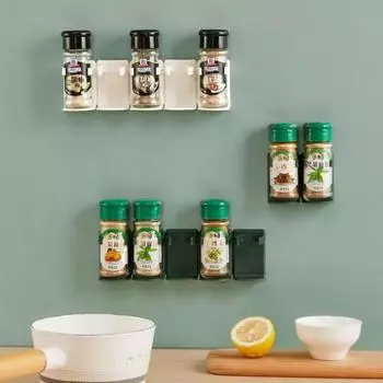 Полка для бутылок специй, кухонная полка для хранения, настенное крепление, держатель для банок, инструменты, пластиковый зажим, стойка для банок, дверные крючки для ингредиентов, специй