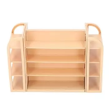 Полки для кукольного домика 1:12 Миниатюрный Реалистичный DIY Декор Деревянная Стойка для Хранения Дисплей Реквизит Мебель Light Wood Color