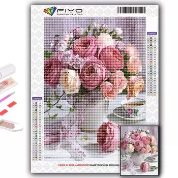 Полная 5D Diy Алмазная Картина Цветы и Горшечные Растения 5D Алмазная Картина Full Round 20X30CM