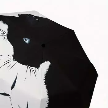 Полностью автоматический зонт Black Cat Forest Series, складной зонт от солнца, студенческий зонт от солнца