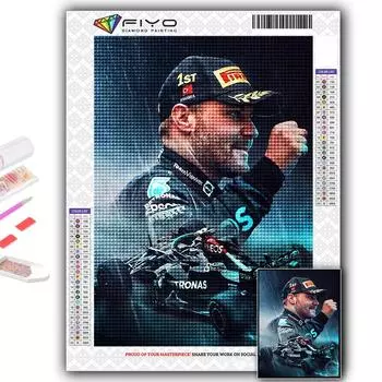Полный 5D Diy Алмазная картина F1 Гонщик 5D Алмазная картина Full Round 20X30CM