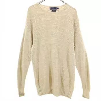 Polo by Ralph Lauren 90s Silk Old Long sleeve hand knit L beige Men s Used