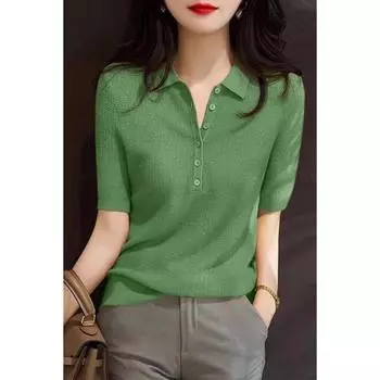 Polo Classy Green Shoulder Elbow Sleeve Sweater Jungle Green 2XL