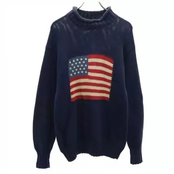 POLO COUNTRY Ralph Lauren Old Long sleeve Cotton knit sweater Women Used