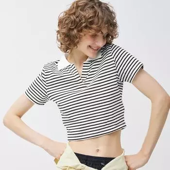 Поло GU by Uniqlo Skipper с короткими рукавами и каймой +E