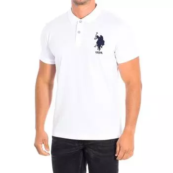 Поло MELW с короткими рукавами и контрастным воротником с лацканами 61662 мужчина