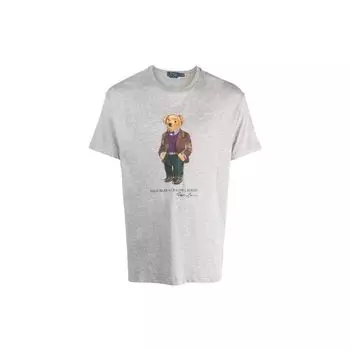 Polo Ralph Lauren Animal Pattern Crew Neck Short Sleeve T-Shirt Men tops Gray 710854497025-GREY S