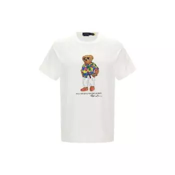 Polo Ralph Lauren Animal Pattern Printed Crew Neck Short Sleeve T Shirt Men Tops White 710854497-032 XXL