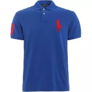 Polo Ralph Lauren Big Pony вышитая повседневная рубашка поло с коротким рукавом мужская синяя 710692227-023 S
