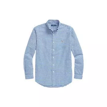 Polo Ralph Lauren Classic Oxford Check Shirt Long Sleeve Men Shirts Blue 710626200-004
