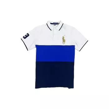 Polo Ralph Lauren Color Block Logo Вышитый повседневный короткий рукав поло рубашка мужская белая 710801879-001 L