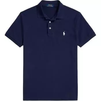 Polo Ralph Lauren Custom Slim Fit Вышитая Логотипом Бренда Футболка Поло с Коротким Рукавом Мужские Футболки Поло Темно-синий 710941439-003 XS