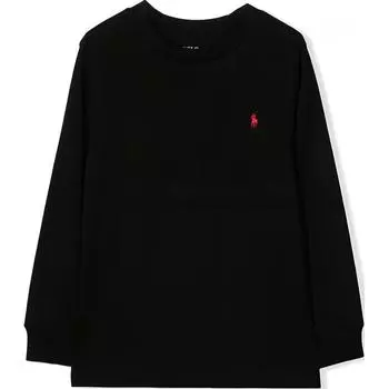 Polo Ralph Lauren Детская футболка с длинным рукавом и логотипом, детские топы, цвет черный 322843804-001 XL