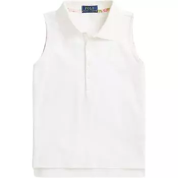 Polo Ralph Lauren Футболка-поло Хлопковая сетка Без рукавов Белая Детские топы 313912609-001 XL