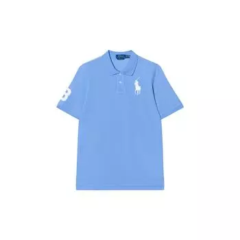 Polo Ralph Lauren Футболка поло с принтом логотипа в виде букв Прямой крой Футболка с коротким рукавом Детский топ Небесно-голубой 323703635-108 L
