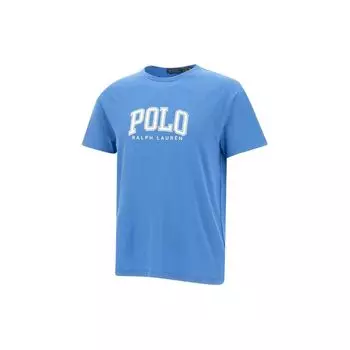 Polo Ralph Lauren Футболка с принтом букв, круглым вырезом и короткими рукавами, мужская, топы, синяя, 710934714-005 S