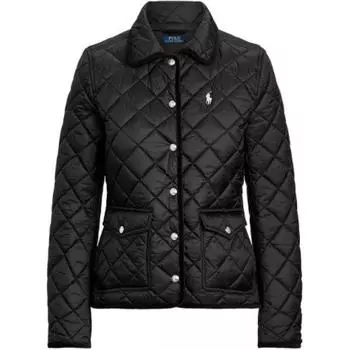 Polo Ralph Lauren FW21 Barn Button Cotton Jacket Women Jackets Black WMPOOTWN6020098 L