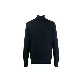 Polo Ralph Lauren FW21 Вышитый логотип с высоким воротом, мужской свитер, темно-синий 710771090-002 XS