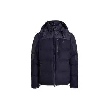 Polo Ralph Lauren FW22 Цветные блоки Теплый воротник-стойка Длинный рукав Молния Приталенный пуховик Мужская куртка Синий MNPOOTW16020961 XL