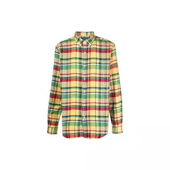 Polo Ralph Lauren FW22 Однобортная рубашка с длинным рукавом и вышитым логотипом в клетку Мужские рубашки Многоцветный 710886729-001 XL