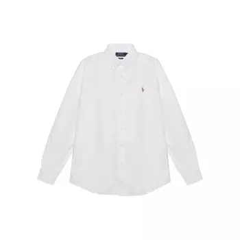 Polo Ralph Lauren FW22 Однотонная однобортная рубашка с вышитым логотипом Мужские рубашки белого цвета MNBLWOVM2G10122-E86 XL