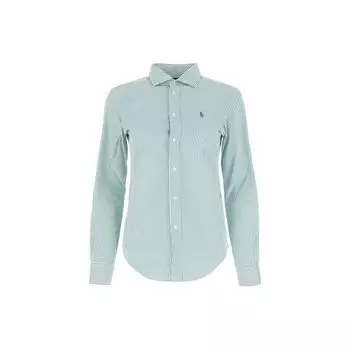 Polo Ralph Lauren FW22 Рубашка в полоску с вышивкой логотипа Женские рубашки Зеленый 211784161-031 M