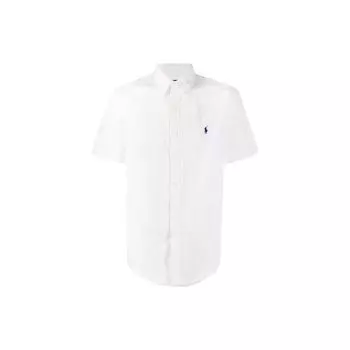 Polo Ralph Lauren FW22 Solid Oxford рубашка с коротким рукавом мужские рубашки белые 710794605-002 S
