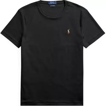 Polo Ralph Lauren FW22 Solid Slim Fit с коротким рукавом футболка мужские топы черный MNPOTSH1N820099-001 S
