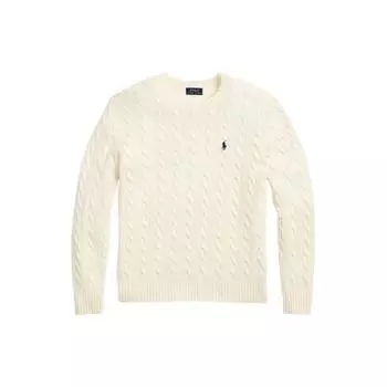 Polo Ralph Lauren FW22 сплошной логотип вышитый косами свитер мужской свитер белый MNPOSWE16821269-101 XS