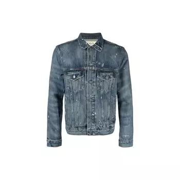 Polo Ralph Lauren FW22 винтажный эффект водитель грузовика пуговицы джинсовая куртка мужские куртки синий 710864066-001 XS