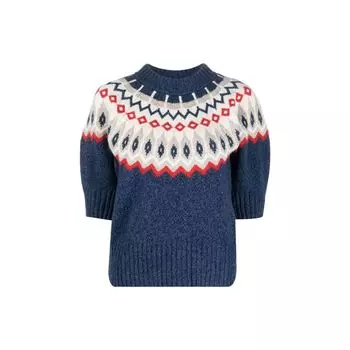 Polo Ralph Lauren FW23 Цветные блоки Полосатый принт Круглый вырез Короткий рукав Трикотажный топ Женские топы Многоцветный 211910435-001 S