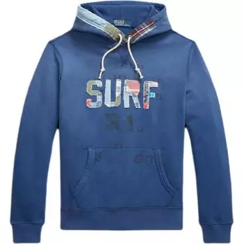 Polo Ralph Lauren FW23 Лоскутная флисовая толстовка с капюшоном и длинным рукавом Мужская толстовка Синяя MNPOKNI16822997-400 M