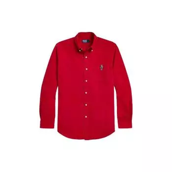 Polo Ralph Lauren FW23 Однотонная рубашка с длинным рукавом и вышитым медведем Мужские рубашки MNPOWOV16823149-600 M