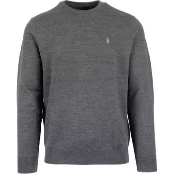 Polo Ralph Lauren FW23 Pony Logo Вышитый круглый вырез с длинным рукавом Трикотажный свитер Мужской свитер Серый MNPOSWE16820518-020 S