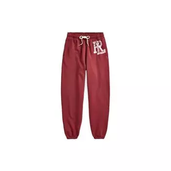 Polo Ralph Lauren FW23 Трикотажные джоггеры с принтом букв и манжетами на завязках Женские низы Красные WMPOPNTNBQ20192-500 XS