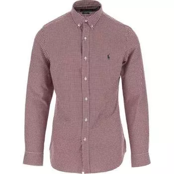 Polo Ralph Lauren FW24 Клетчатая рубашка с вышивкой логотипа на пуговицах, с длинным рукавом, мужская рубашка 710929345-008 S