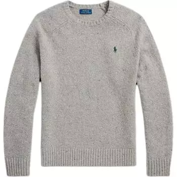 Polo Ralph Lauren FW24 круглый вырез горловины вышитый однотонный длинный рукав свитер мужской свитер серый MNPOSWE16821987 XL