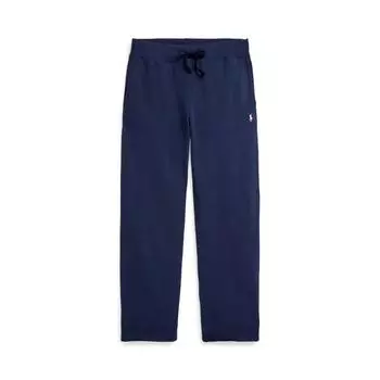 Polo Ralph Lauren FW24 Однотонные брюки кэжуал прямого кроя с кулиской и вышивкой маленького пони Мужские брюки Морской синий MNPOPNT1BQ20477-410 XS