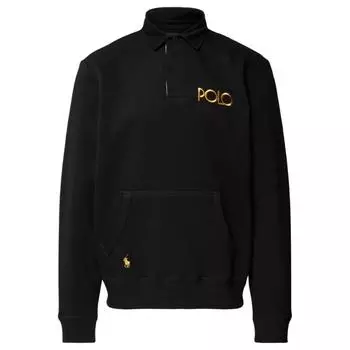 Polo Ralph Lauren FW24 Pony Logo Вышитый длинный рукав Флисовая толстовка Мужская толстовка Черный MNPOKNI16823310-001 S